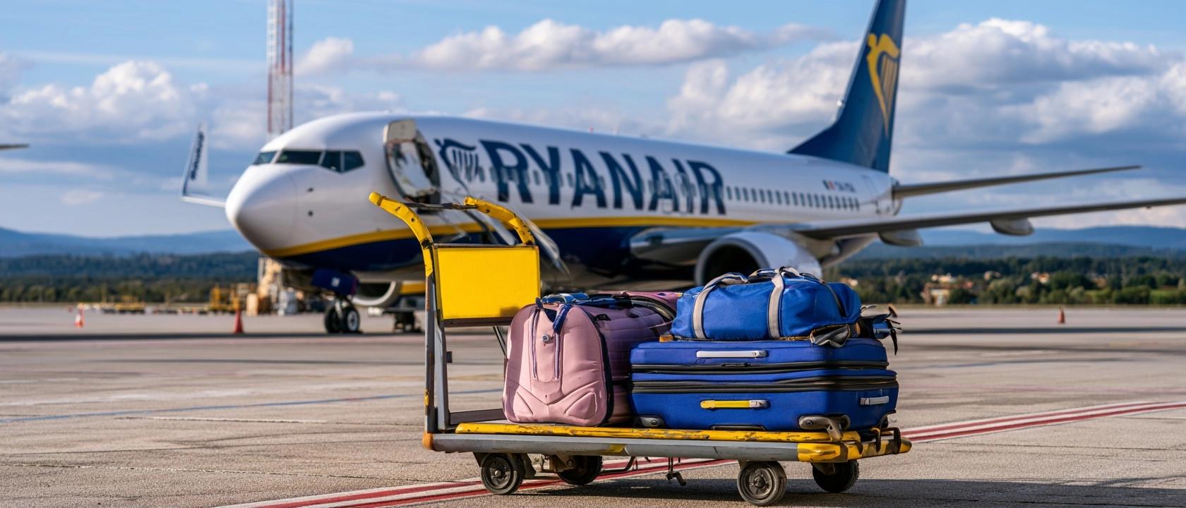 ryanair aircraft boarding passengers cabin bag underseat white background