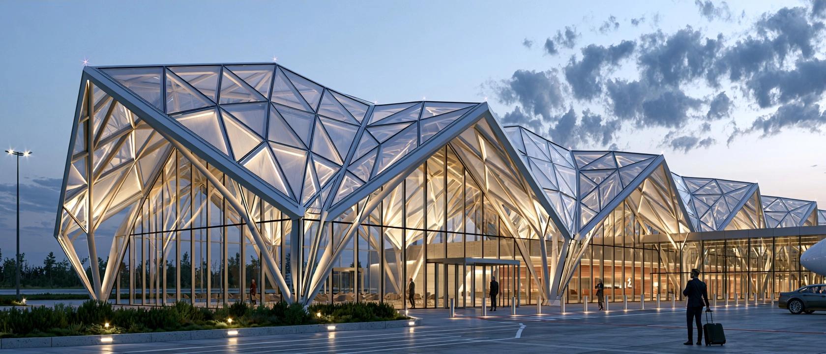 cpk solidarity transport hub construction aerial render concept poland